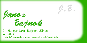 janos bajnok business card